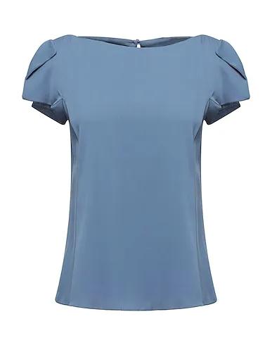 Slate blue Crêpe Blouse