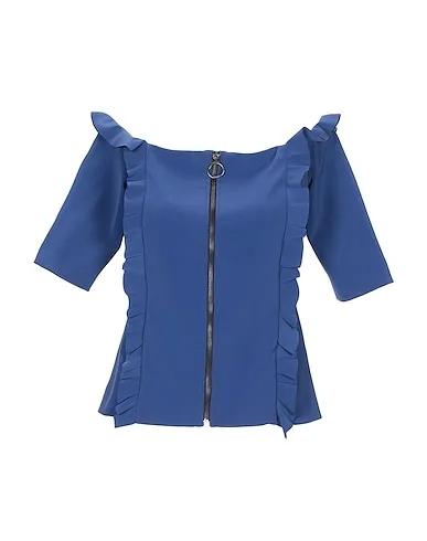 Slate blue Crêpe Solid color shirts & blouses