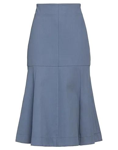Slate blue Gabardine Midi skirt