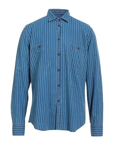 Slate blue Jacquard Striped shirt