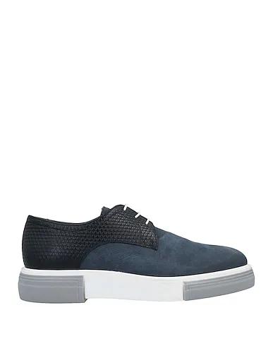 Slate blue Leather Laced shoes