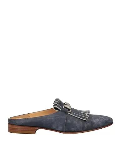 Slate blue Leather Mules and clogs