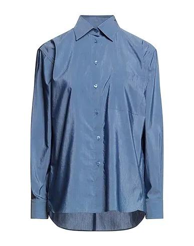 Slate blue Poplin Solid color shirts & blouses