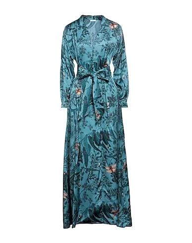 Slate blue Satin Long dress