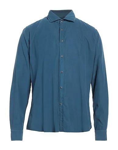 Slate blue Velvet Solid color shirt