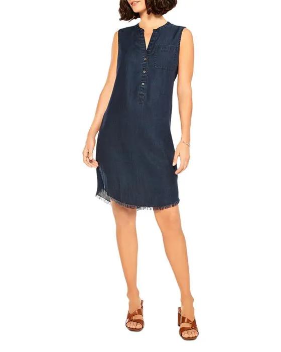 Sleeveless Denim Shirt Dress