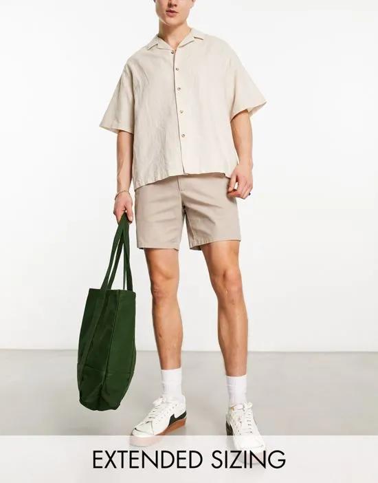 slim chino shorts in beige