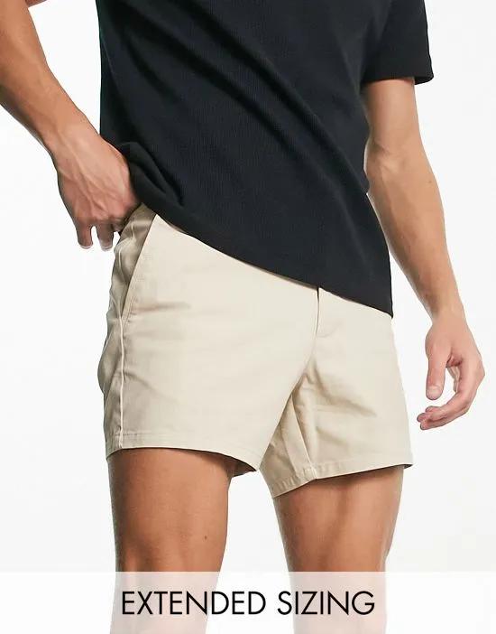 slim chino shorts in beige