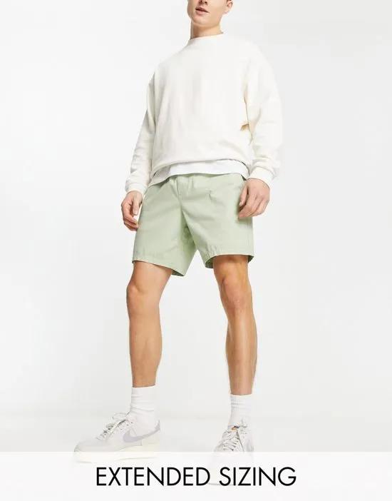 slim chino shorts in light green