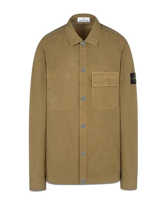 Slim Fit Logo Patch Overshirt 