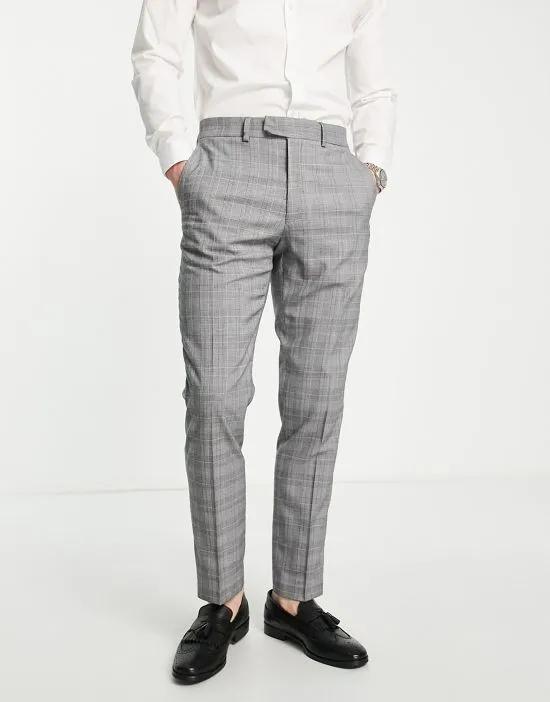 slim fit prince of wales check suit pants
