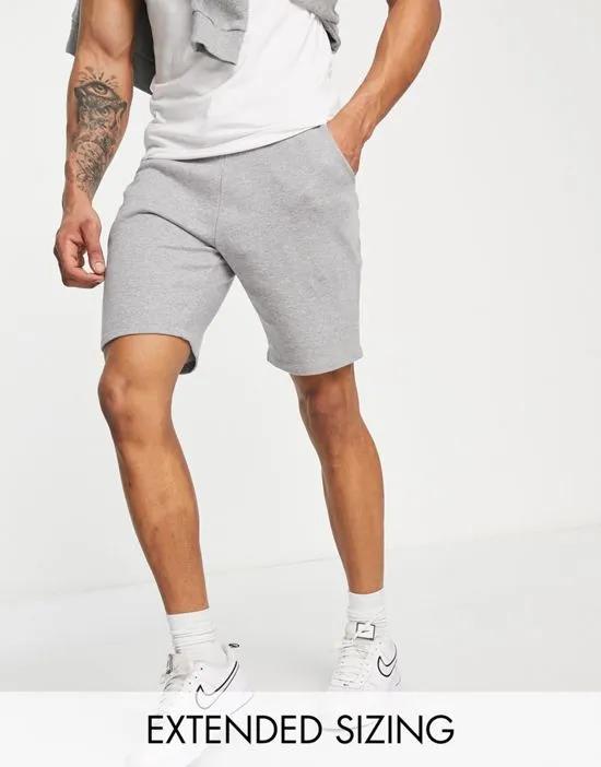 slim jersey shorts in gray heather