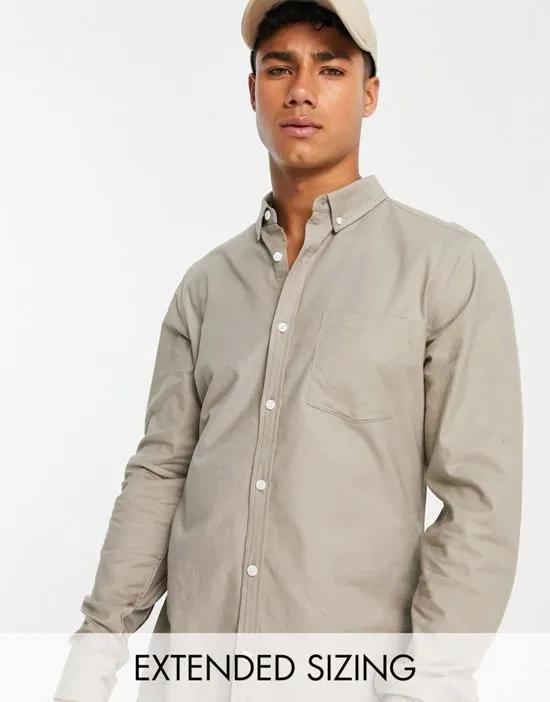 slim oxford shirt in vintage khaki