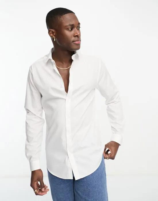 slim oxford shirt in white
