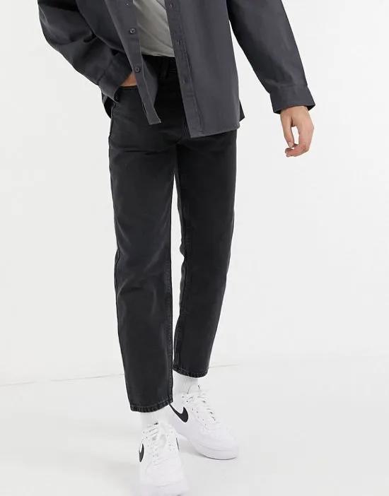 slim rigid in washed jeans black