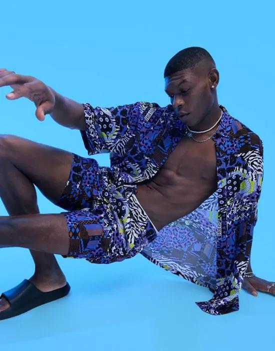 slim shorts in print - part of a set