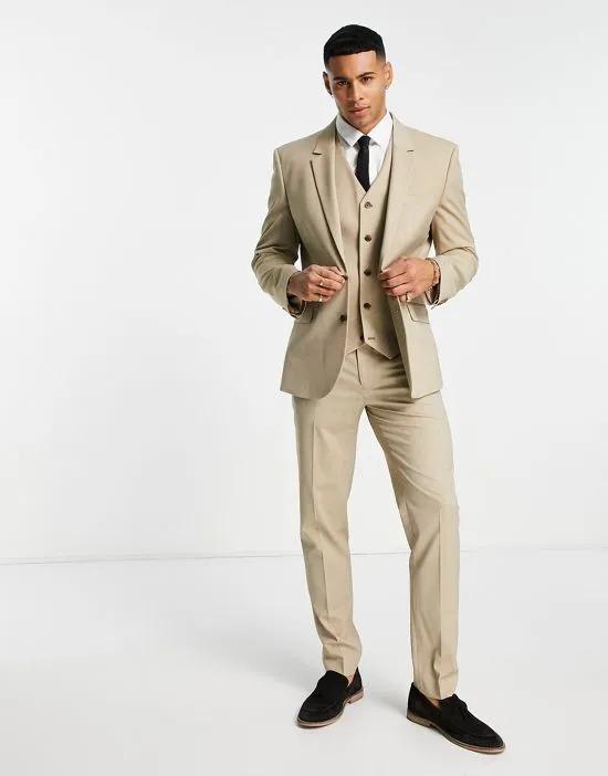 slim suit jacket in camel