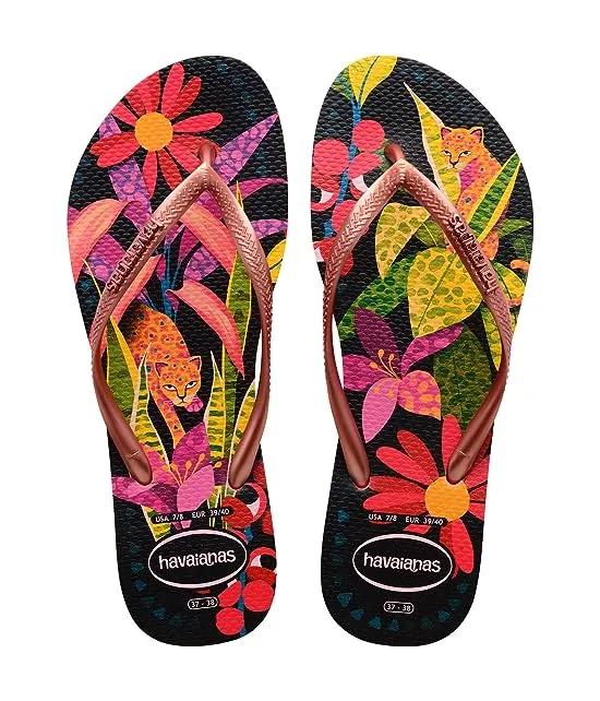 Slim Tropical Flip Flop Sandal