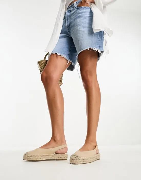 sling back espadrilles in beige