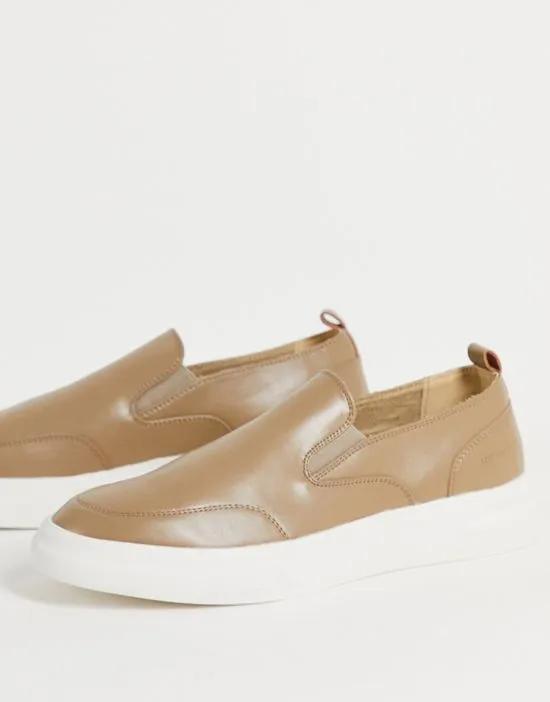 slip on sneakers in brown