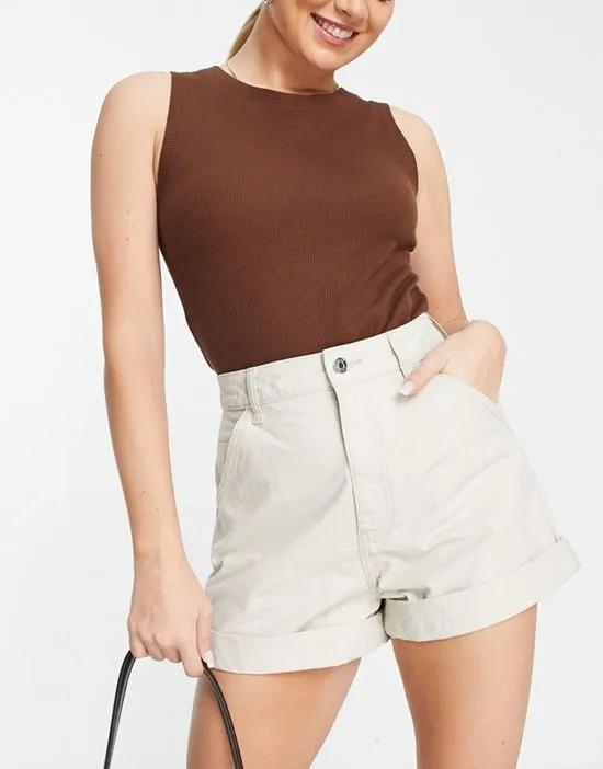 slouchy mom shorts in washed stone