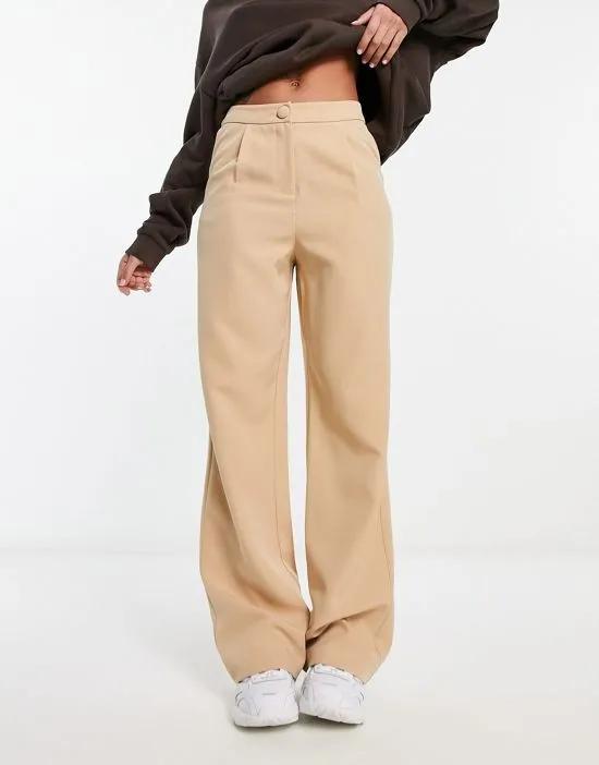 slouchy straight leg dad pant in camel