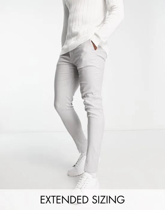 smart skinny linen mix pants in light gray
