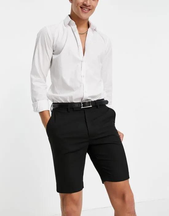 smart slim shorts in black