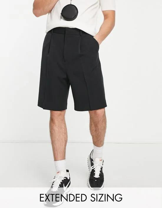 smart wide shorts in black