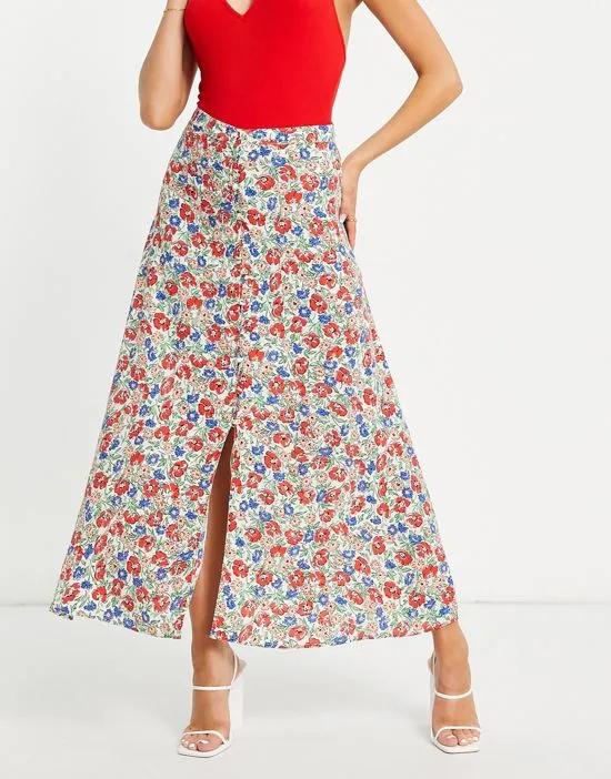 Smilia floral skirt in red