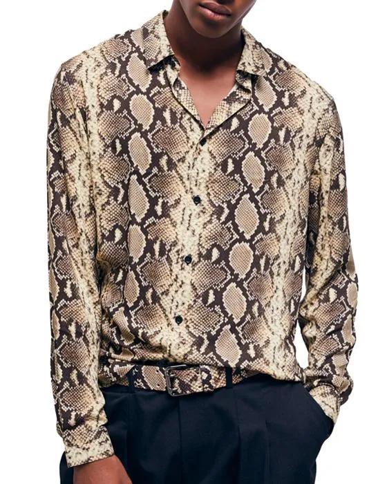 Snakeskin Print Long Sleeve Shirt