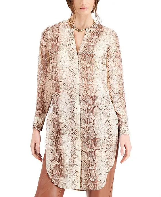 Snakeskin-Print Tunic Blouse, Created for Macy's