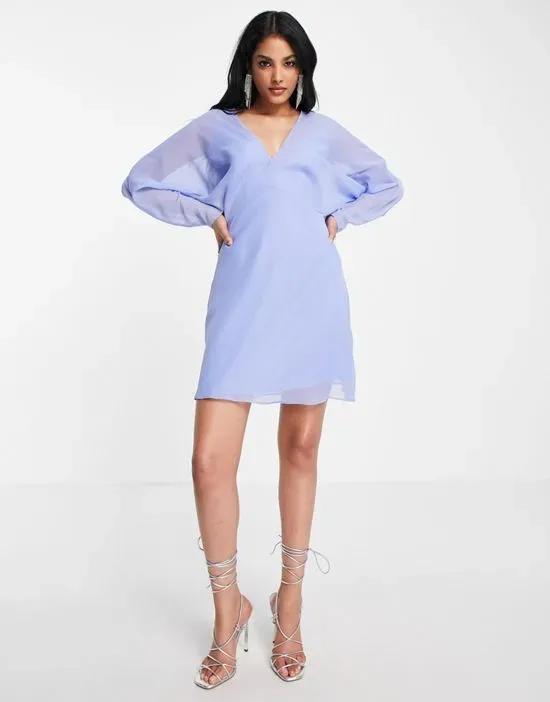 soft batwing mini dress