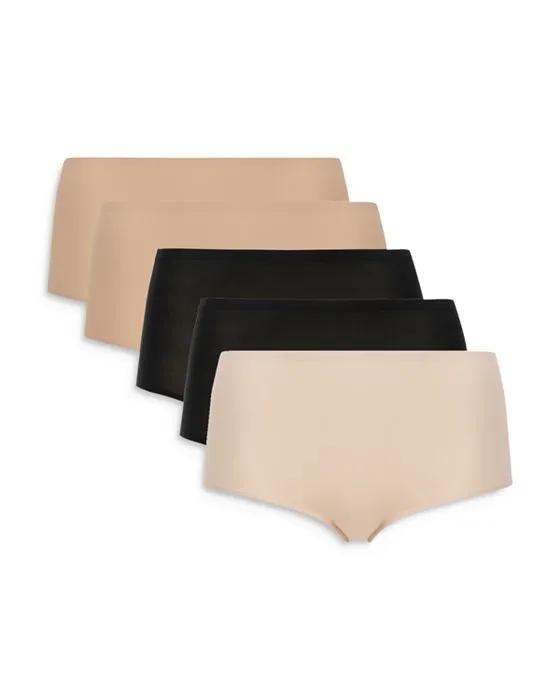 Soft Stretch One-Size High-Rise Briefs, Set of 5