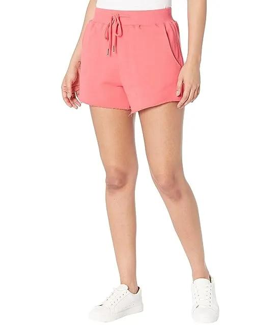 Solid French Terry Shorts with Elastic Waistband