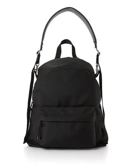 Solid Nylon Blend Backpack