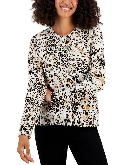 Spotted Sands Printed Cardigan, Created for Macy's