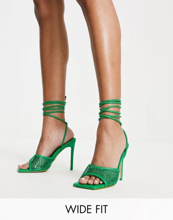 Spring Green heeled sandals in green