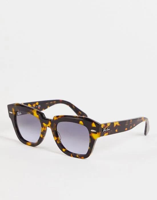 square state street sunglasses in brown tort
