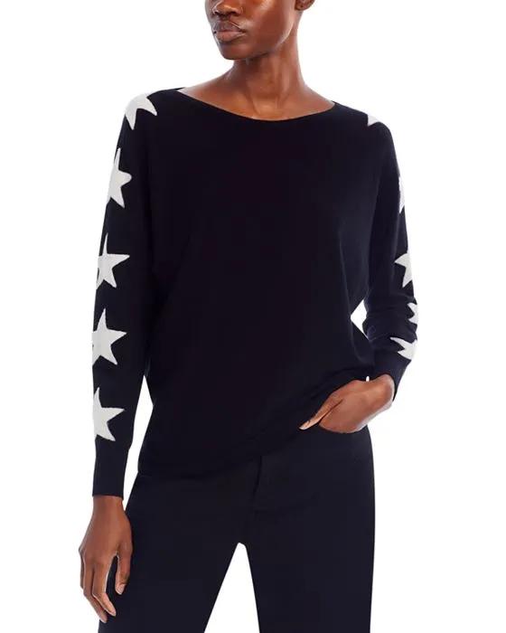 Star Embroidered Dolman Sleeve Sweater