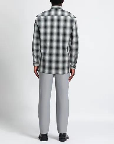 Steel grey Cotton twill Checked shirt