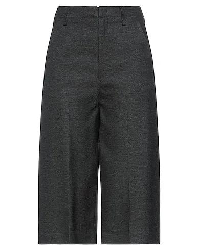 Steel grey Cotton twill Cropped pants & culottes
