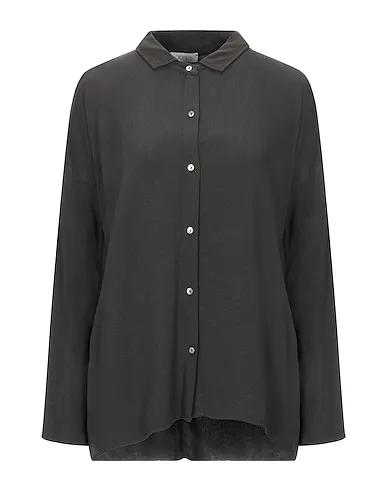 Steel grey Crêpe Solid color shirts & blouses