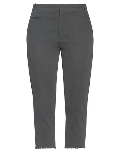 Steel grey Gabardine Cropped pants & culottes