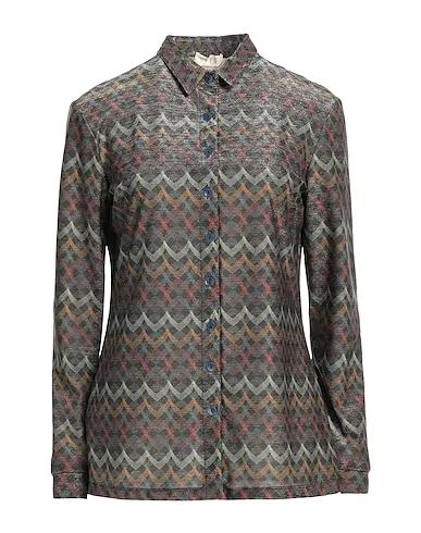 Steel grey Jersey Patterned shirts & blouses