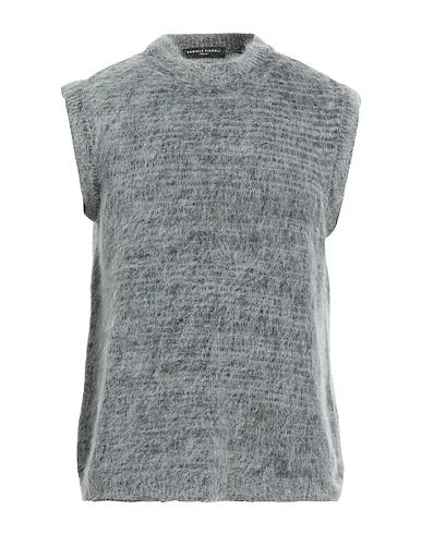 Steel grey Knitted Sleeveless sweater