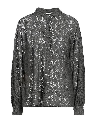 Steel grey Lace Lace shirts & blouses