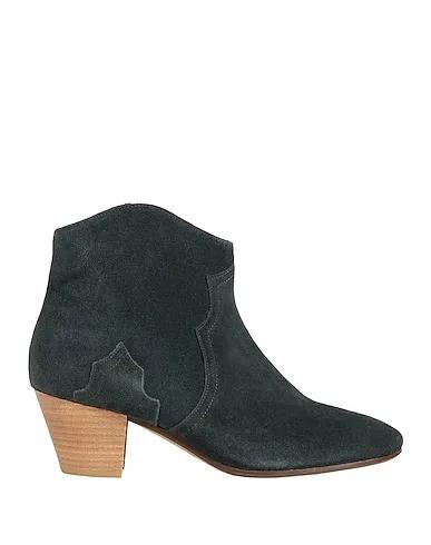 Steel grey Leather Ankle boot