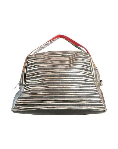 Steel grey Leather Handbag