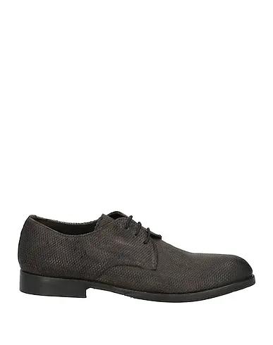 Steel grey Leather Laced shoes